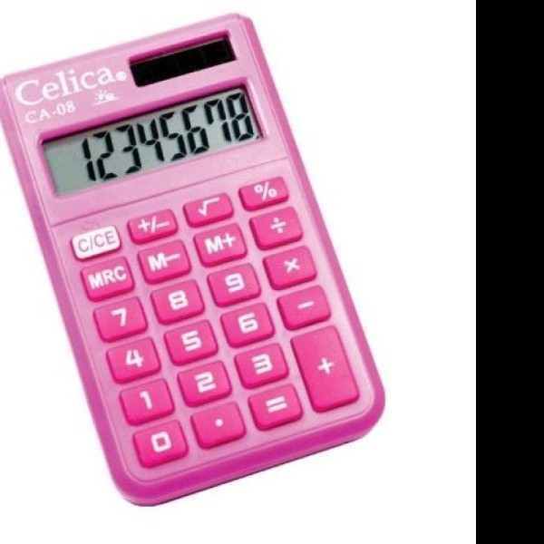 CALCULADORA BOLSILLO BASIC CELICA ROSA 8 DIG.CA08 E.25 C.300